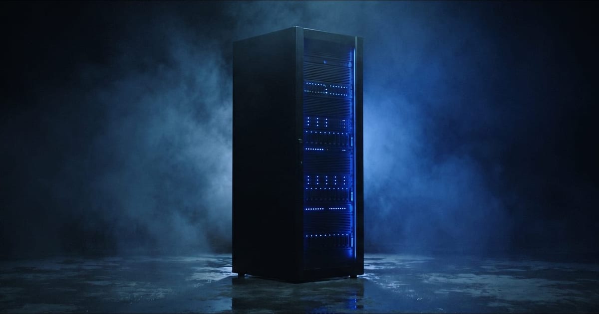 Armadio rack refrigerato T-RACKS illuminato dall’interno, in un ambiente industriale